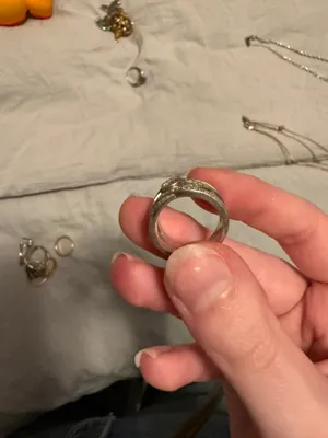Sliver crossed dimond ring from Craig Husar Designs Silver Size 7 thumbnail 2