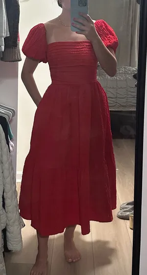 Abercrombie Emerson Puff Sleeve Dress midi thumbnail 1
