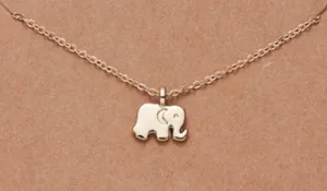 Good Luck Elephant Indie Boho Gold Charm Necklace thumbnail 3