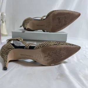 Sole Society Dotted Haircalf Heels Shoes Womens 8 1/2M Pointed Toe Zip In Box thumbnail 5
