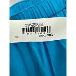 The Drop Ocean Blue Anupa Cotton Tiered Midi Skirt Pockets Womens XXL‎ NWT thumbnail 8