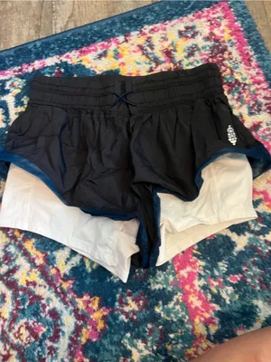 Free people movement Women’s Black Layered Athletic Shorts with Blue Trim thumbnail 5