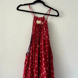 Maeve Anthropologie Juniper Red Paisley Floral Maxi Boho Dress Size L thumbnail 3