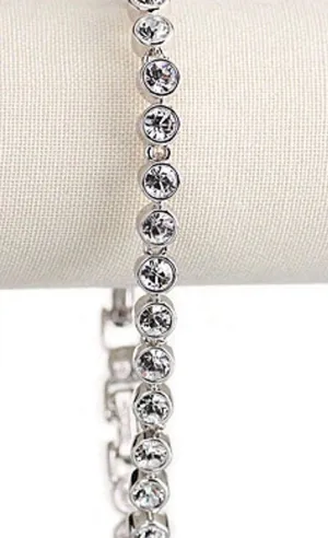 Swarovski Crystal and Rhodium classic tennis bracelet thumbnail 6