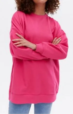Beyond Yoga LuxeFleece Oversized Sweatshirt in Vivid Pink Mulberry thumbnail 1