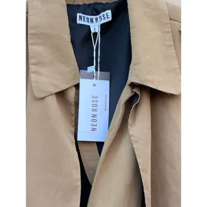 ASOS Neon Rose Camel Taupe Duster Trench Coat Belted Lightweight NWT Small thumbnail 6