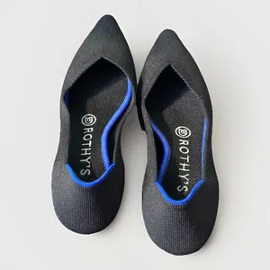 Rothy's The Point Black Solid Flat Slip On Shoes Size 7 EUC thumbnail 8