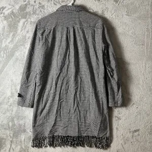 Vilagallo Checked Fringe Zip Up Wool Dress Black White Houndstooth Size 36 US‎ 4 thumbnail 5