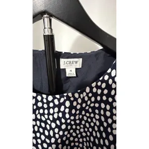 J.Crew Womens Polka Dot Sleeveless Shift Dress Navy Blue White Size 4 thumbnail 2
