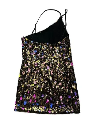 Dress the Population x Cosmopolitan Leopard Sequin One Shoulder Mini Dress US XS thumbnail 9