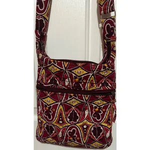 Stephanie Dawn‎ Floral Burgundy Yellow Crossbody Bag Adjustable Strap thumbnail 2