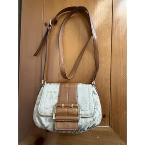 Michael Kors Small Signature Series Crossbody Tan Logo‎ Canvas Brown Leather thumbnail 6