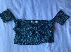 The Row A Blue Floral Crop Top thumbnail 1