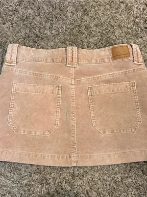 American Eagle Corduroy Mini Skirt Size 10 Brown Tan Y2K Fall thumbnail 4