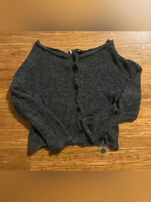 Lioness Margaux Knit Cardigan Color Charcoal thumbnail 3