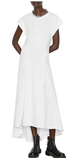 Frame Fitted Flare Cotton Midi Dress Size XS Tshirt Dress Cinched Waist thumbnail 1