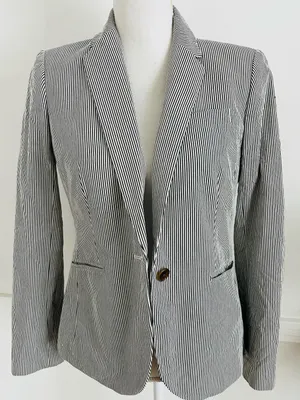 J. Crew • Campbell Blazer Striped Black & White Women's Blazer thumbnail 3
