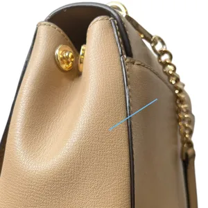 Michael Kors | Mott Beige Leather Top Handle Satchel Crossbody Gold Hardware thumbnail 16