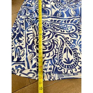 MSK Shift Shirt Dress Womens Blue White Paisley Puff Sleeve M thumbnail 6