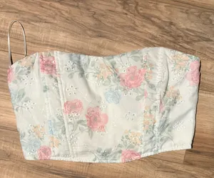 Altar'd State floral corset top Size M #corsetry #floral thumbnail 1