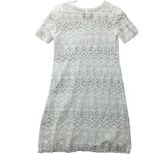 White‎ Lace Sheath Dress M Bridal Shower Courthouse Wedding Guest Garden Party thumbnail 2