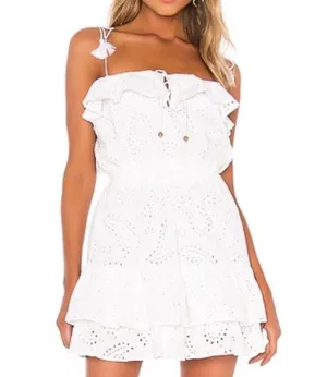 Karina Grimaldi White Eyelet Mini Dress thumbnail 1