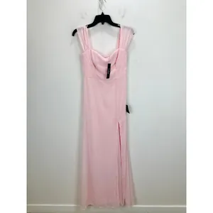 Lulus Magical Magnetism Light Pink Off The Shoulder Maxi Dress Formal Small NWT thumbnail 5