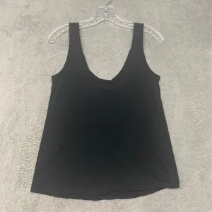 ASOS Top Womens 2 Black V Scoop Neck‎ Tank Organic Cotton Minimal Stretch thumbnail 6