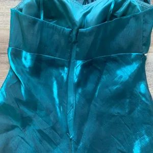 Blondie Nites by Linda Bernell Teal Shiny Dress 10 thumbnail 7