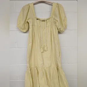 NEW sz XS 0-2 Saint Helena holly Maxi sun puff sleeve yellow dress Embroidery thumbnail 6