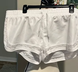 O’NEILL white lace elastic waist tie swimsuit short EUC thumbnail 1