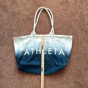 Athleta Bag Canvas Ombre Beach Gym Tote Shopping Resort Nautical Sporty thumbnail 5