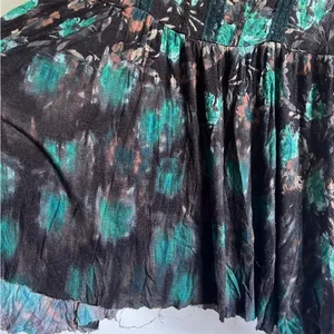 Free People Racerback Top / Tunic Black and Green with Lace thumbnail 9