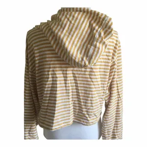 ✨Brandy Melville Striped Cropped Rita Yellow & White One-Size Hoodie✨ thumbnail 3