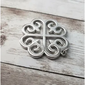 Vintage Pendant - Large Silver Tone Celtic Style - No Chain Included thumbnail 3