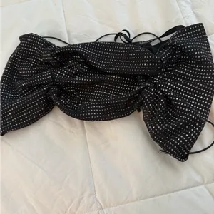 For Love And Lemons Black and White Polka Dot Crop Top thumbnail 2