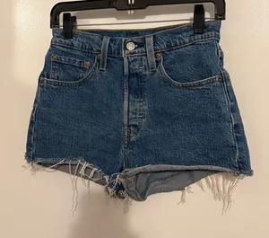 Levi’s High Rise Medium Wash Button Fly 501 Cut Off Shorts 26 thumbnail 1