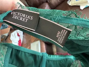 Victoria's Secret Satin & Lace Bralette in Emerald Green thumbnail 5
