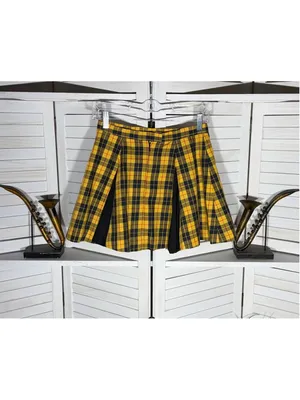 Vintage Y2K plaid mini skirt pleated school girl preppy academy grunge 90s sz S thumbnail 3