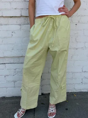 Vtg green wide leg capri cargo pant drawstring waist sz XL #y2k #outdoors #retro #utility thumbnail 3