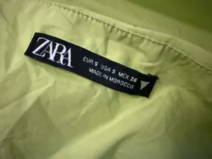 Zara Lime Green Strapless Asymmetric Draped Top size S thumbnail 12