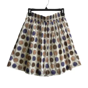Edme & Esyllte Anthropologie Skirt Womens Small Brown Purple Dot Boho Smocked S thumbnail 4
