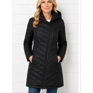 TEK GEAR Warm TEK hooded puffer jacket asymmetrical zipper size M thumbnail 2
