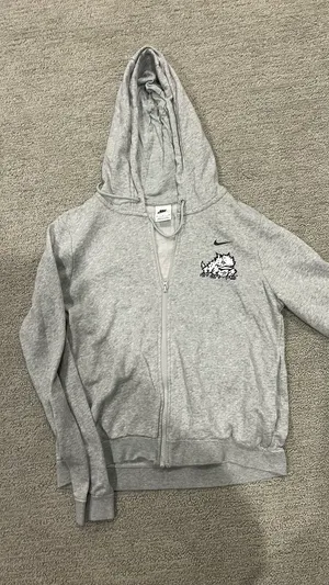 Nike TCU classic zip up hoodie grey with horned frog thumbnail 1