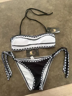 October Love bandeau straps tie sides bikini set thumbnail 4