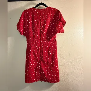 Nasty Gal Red Dress with White Heart Pattern thumbnail 2