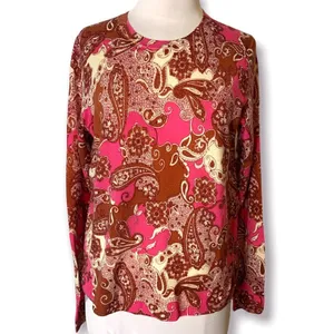 J. crew margot sweater vintage paisley merino wool sz M‎ thumbnail 5