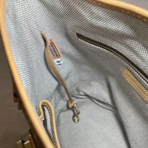 Dooney & Bourke | Vintage Tan and Gray Signature Classic Bucket Bag thumbnail 11
