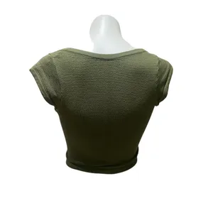 Urban Outfitters Out From Under Women's Olive Green Crop Top Short Sleeve Tee M thumbnail 7