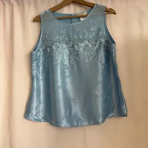 Embellished Blue Sleeveless Tank Top thumbnail 5